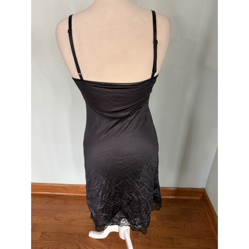 Bestform Lace Trim Neckline Knee Length‎ Slip Dress Fitted Valentines Sexy Sz S - Picture 3 of 5
